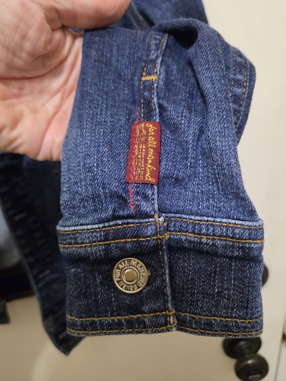 7 For All Mankind Womens Dark Blue Denim Trucker Jacket - XS - Picture 7 of 13